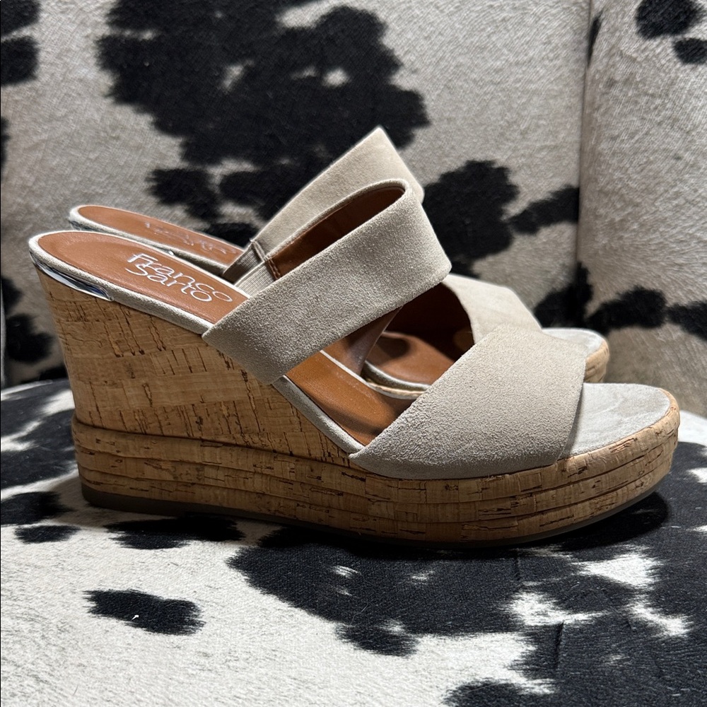 Franco Sarto Tan Wedge Sandals